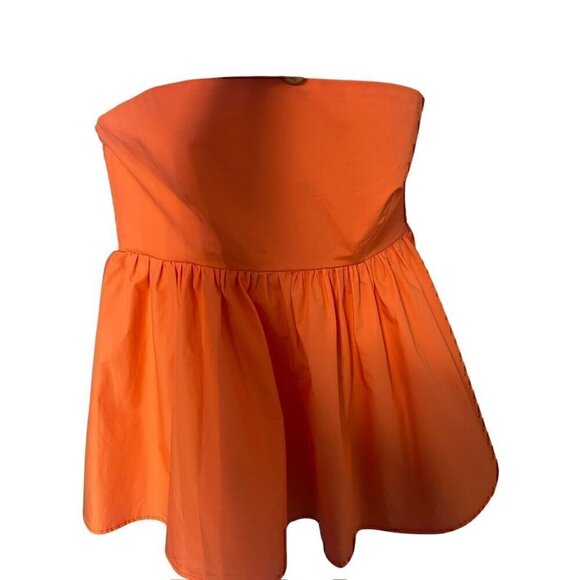 SUSANA MONACO PEACH/PINK Strapless Ruffled Tube Top With Smocked Back, MEDIUM - Picture 5 of 7